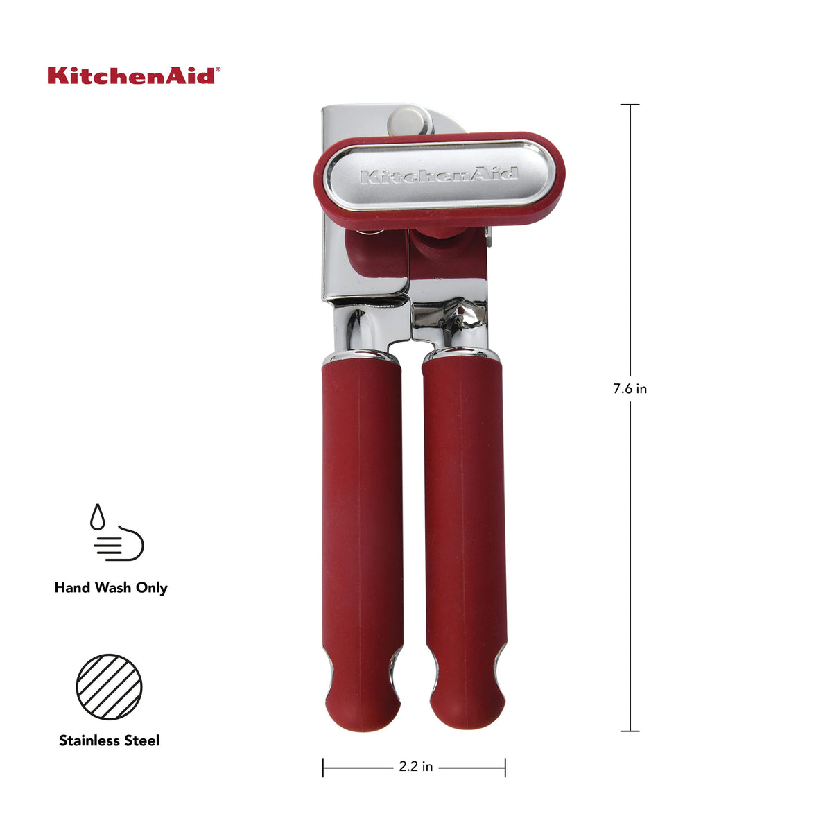 KitchenAid Can Opener includes built-in bottle opener for multitasking convenience.