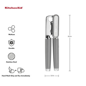 KitchenAid Classic Can Opener knob provides secure grip for effortless turning