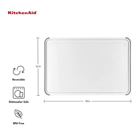 KitchenAid Classic cutting board in white and gray adds subtle style to counters.