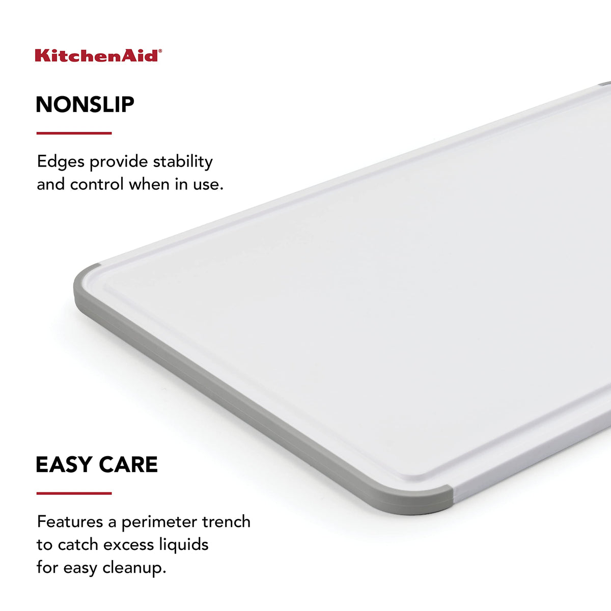 KitchenAid Classic 12x18 cutting board protects knives on every slice.