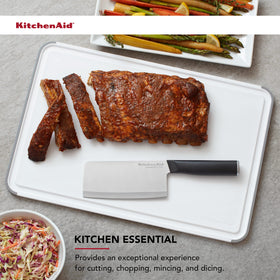 KitchenAid cutting board with non-slip edges provides stable chopping surface.