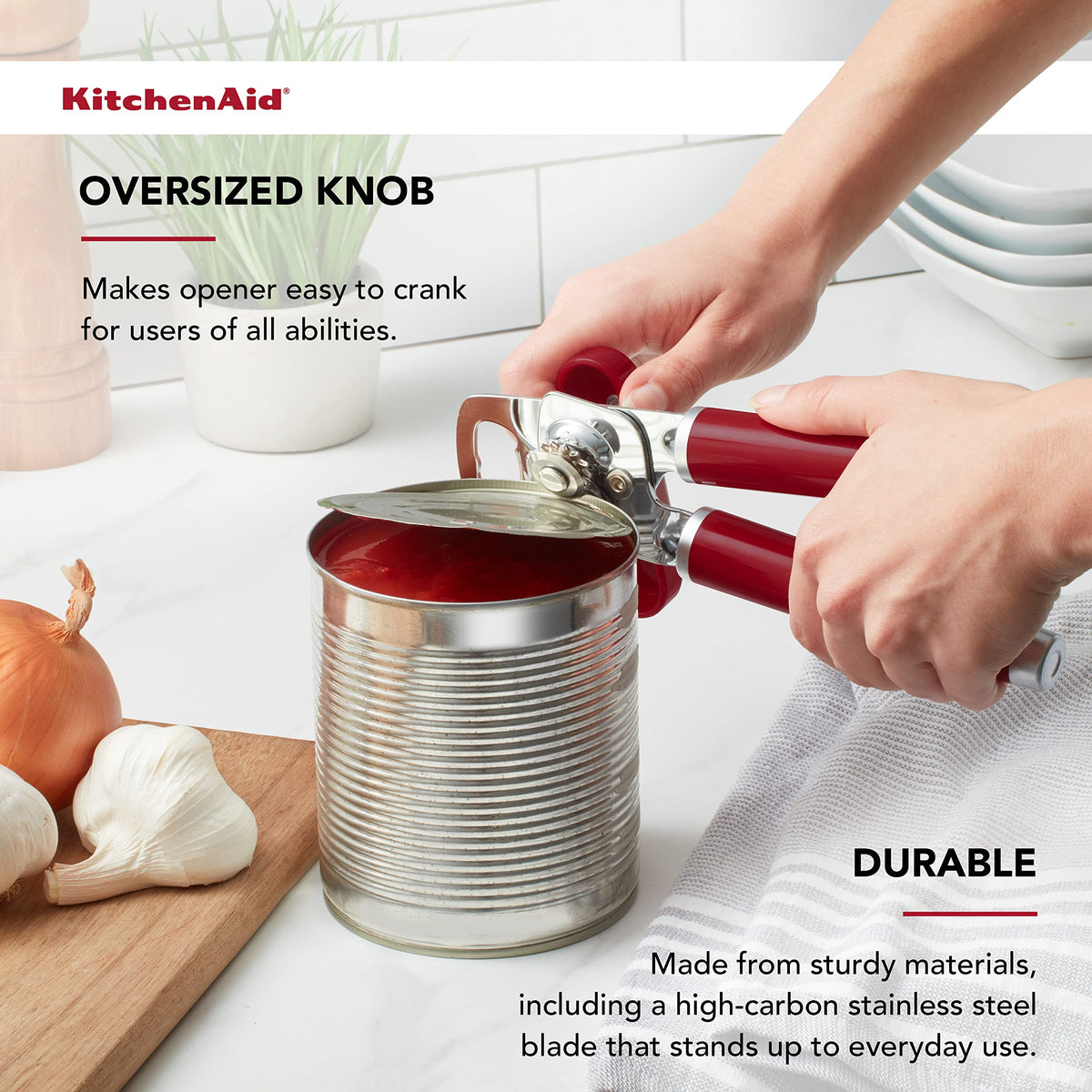 KitchenAid Classic stainless steel cutting wheel for smooth piercing.