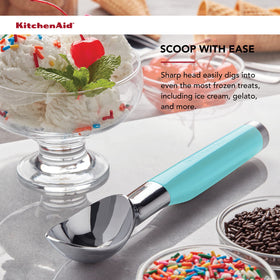 KitchenAid ice cream scoop measures 8.54 inches for balanced leverage