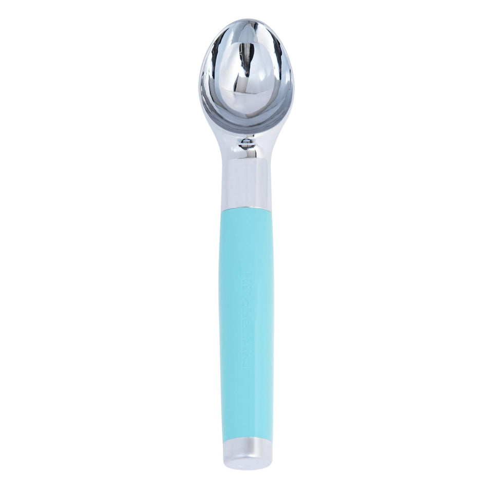 KitchenAid Classic Ice Cream Scoop cast zinc head glides through hard ice cream for smooth servings