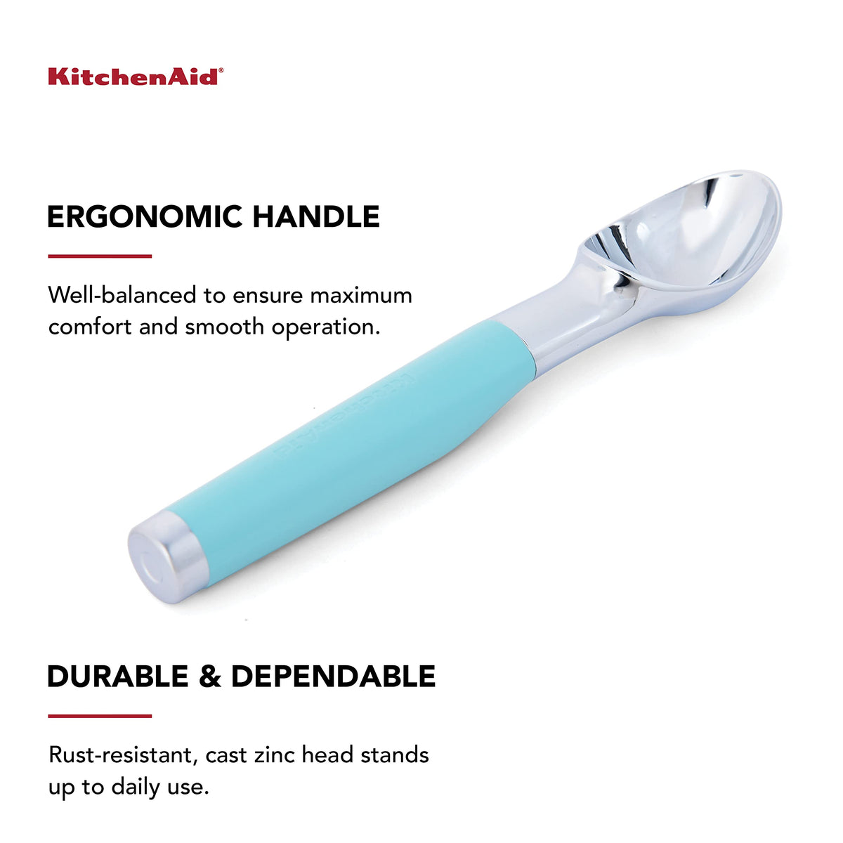 KitchenAid scoop is dishwasher safe for quick cleanup after dessert