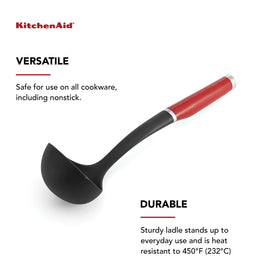 KitchenAid ladle is dishwasher-safe for quick cleanup.