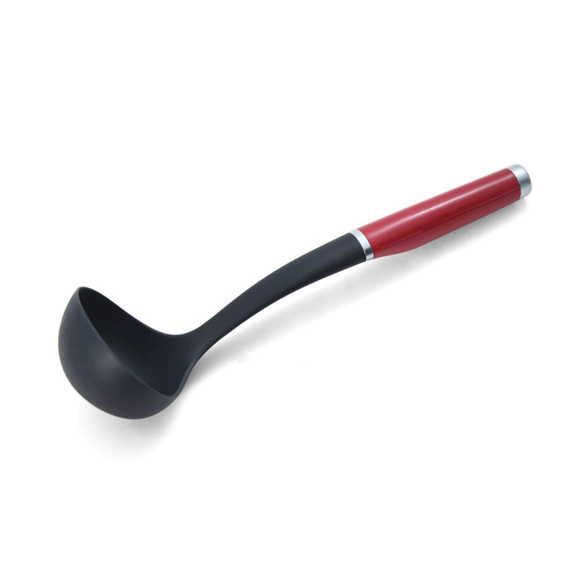 KitchenAid Classic Nylon Ladle head close-up, heat resistant up to 450F for non-stick cookware.