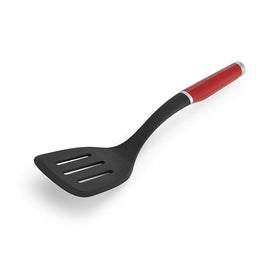KitchenAid Classic nylon slotted turner full view in Empire Red for versatile cooking