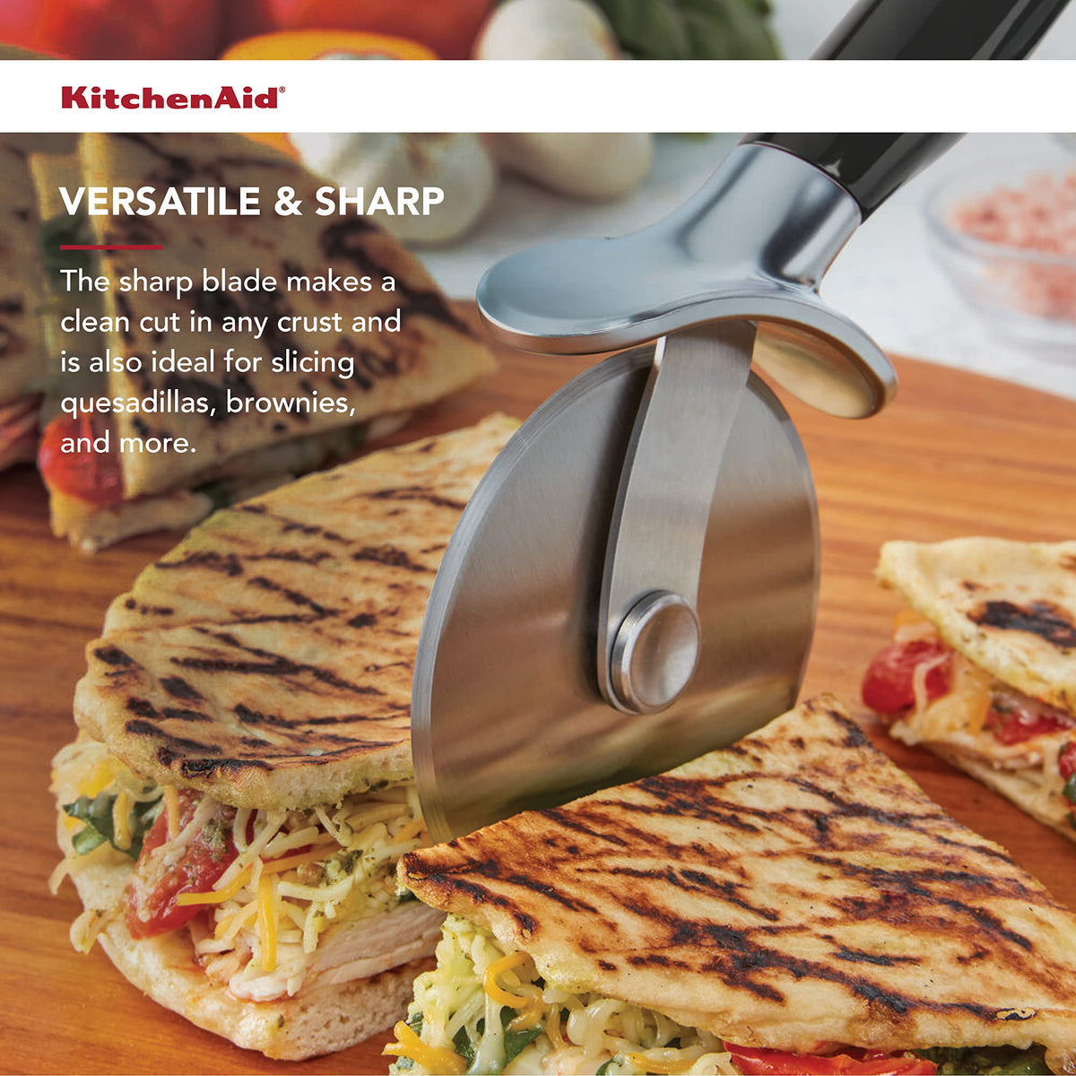 KitchenAid Classic Pizza Wheel dishwasher safe for easy cleanup after meals