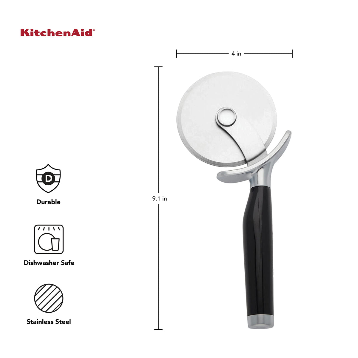 KitchenAid Classic Pizza Wheel built-in finger guard for safety during slicing