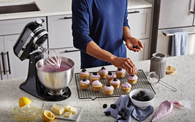 KitchenAid Classic tilt-head mixer onyx black 6-wire whip creates airy peaks
