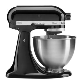 KitchenAid Classic tilt-head mixer with onyx black full bowl for large-batch baking