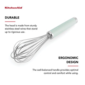 Whisk fits various bowl sizes for versatile prep
