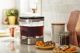 KitchenAid compact design fits neatly in the fridge for space-saving brewing.