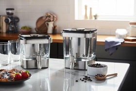 KitchenAid glass carafe displaying a clean, fresh cold brew ready for sipping.
