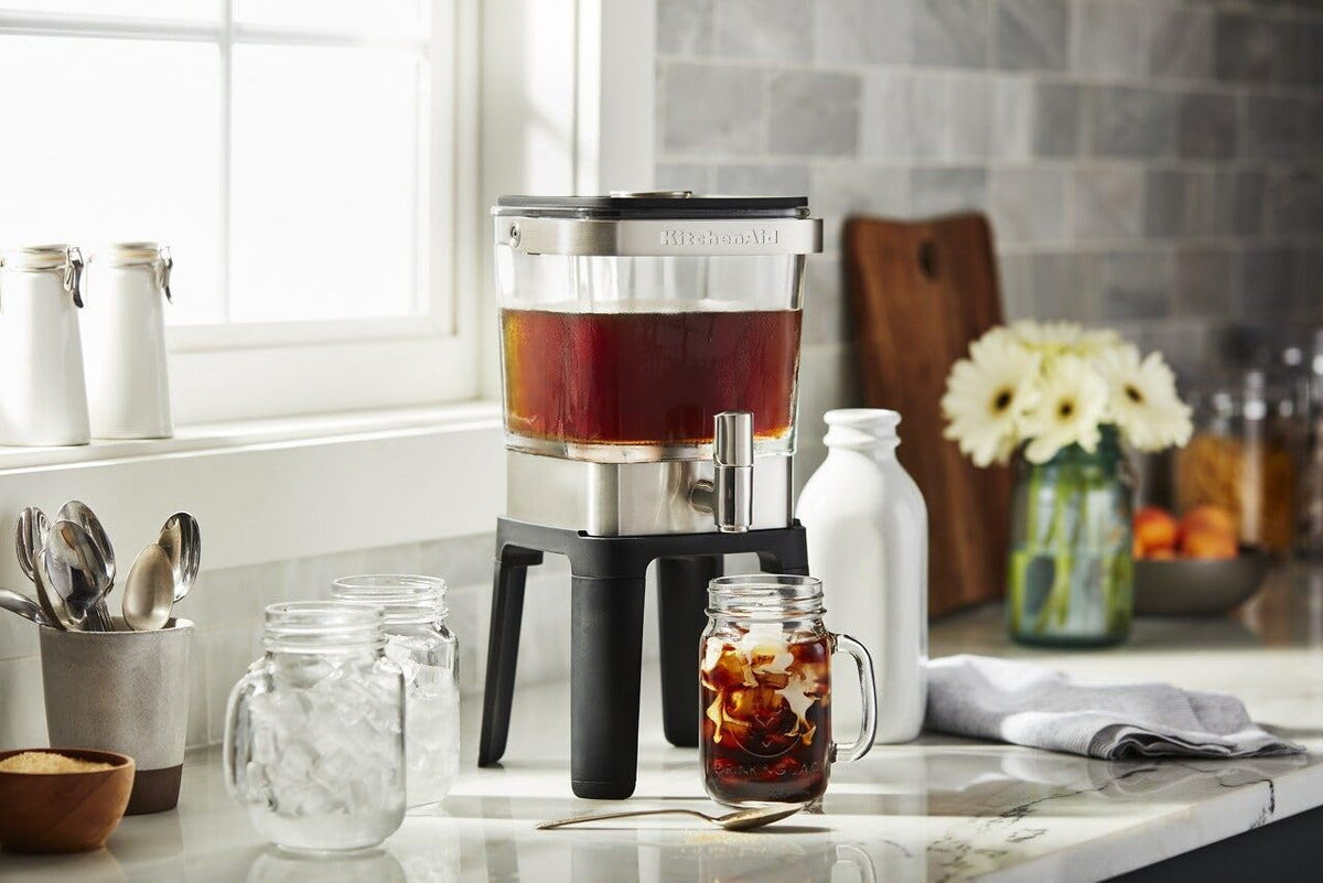 KitchenAid water-fill area makes setup quick for fresh cold brew.