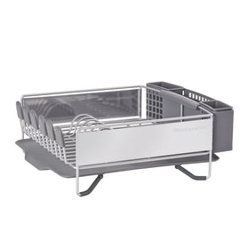 KitchenAid compact dish rack from the front view, ideal for small kitchens and quick air-drying.