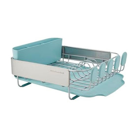 KitchenAid compact dish rack side view shows space-saving design for small kitchens.