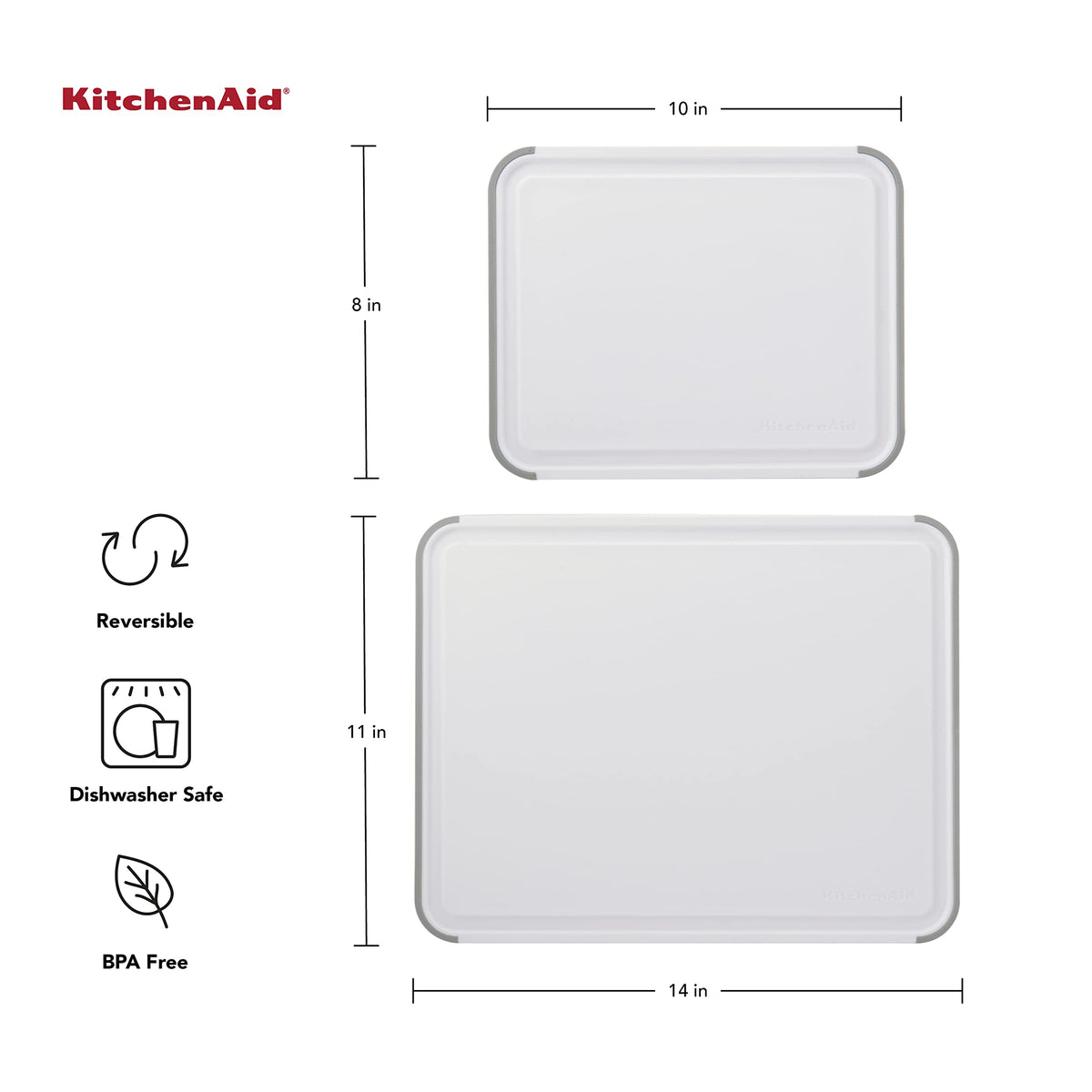 KitchenAid dishwasher-safe cutting board for easy cleanup
