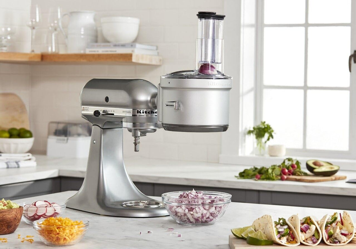 KitchenAid dicing kit stored in case for organized kitchen tools.