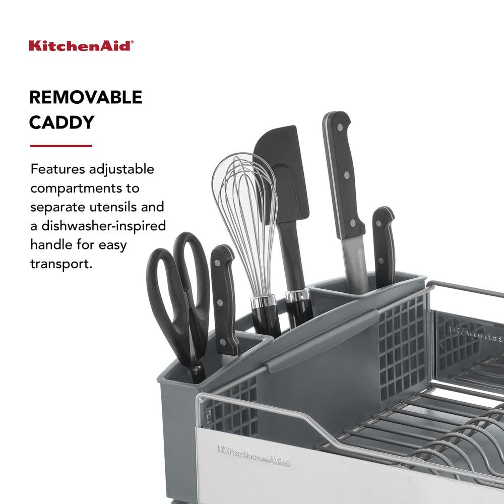 KitchenAid flatware caddy with adjustable compartments for organized utensils