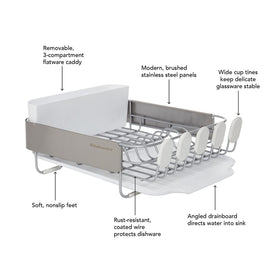 KitchenAid dish rack removable flatware caddy for easy unloading