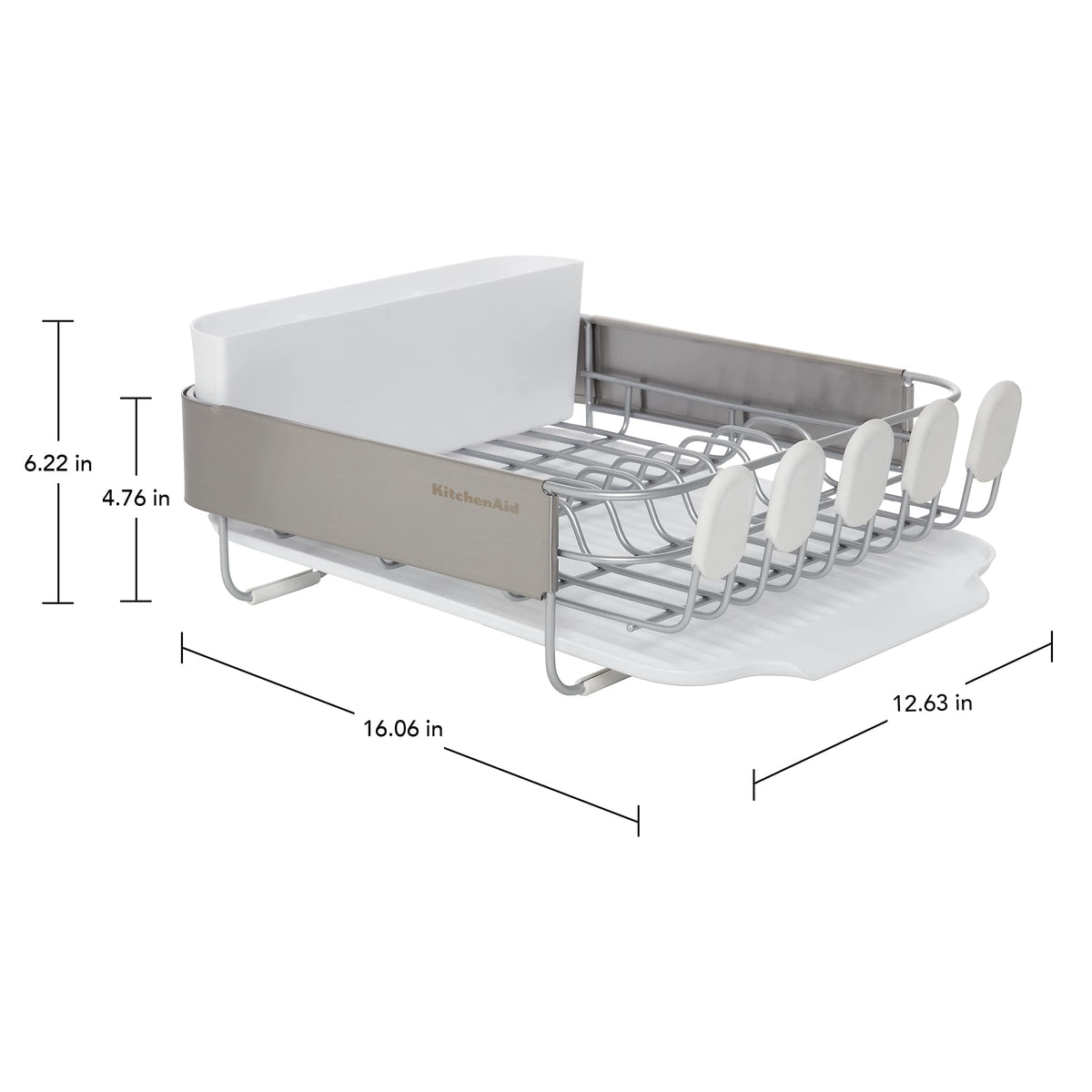 KitchenAid rust-resistant satin-coated wires promote airflow for drying