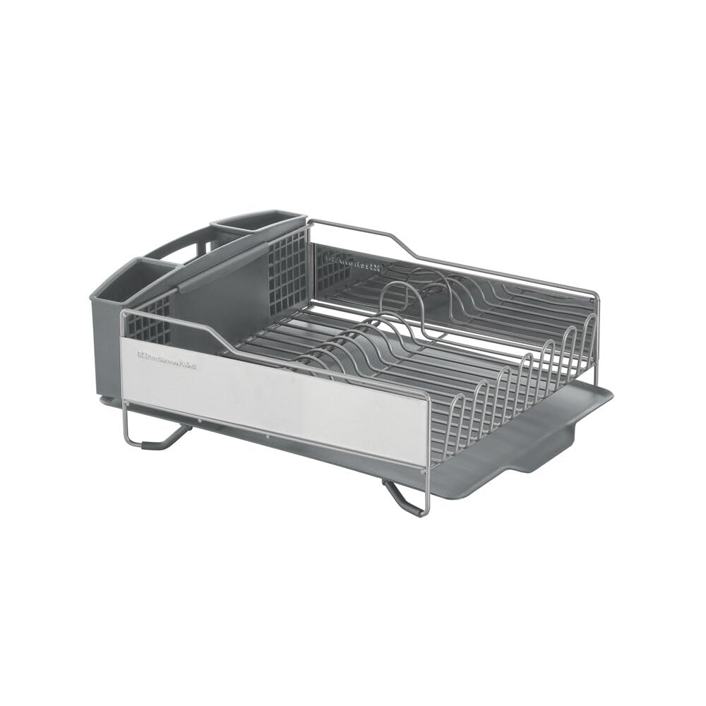 KitchenAid dish rack features rust-resistant wires for daily kitchen use