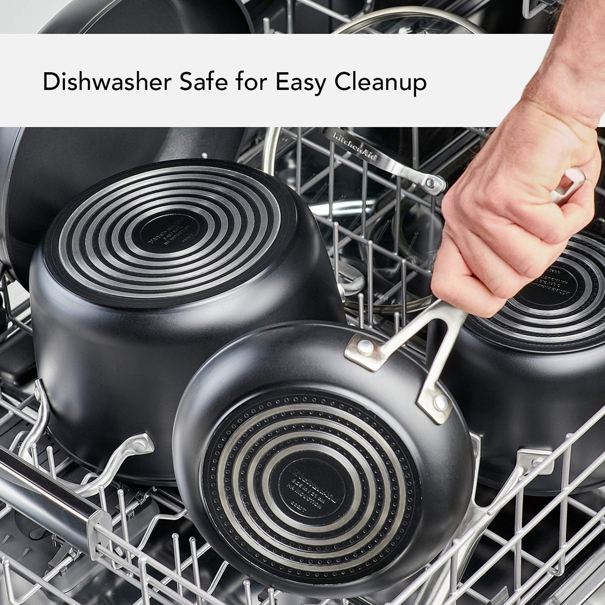 KitchenAid dishwasher-safe pan for quick, convenient cleanup