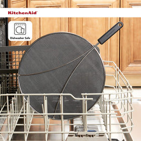 KitchenAid dishwasher-safe splatter screen for quick cleanup after cooking