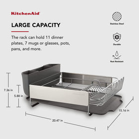 KitchenAid drainboard angled to direct water into sink, reducing pooling.