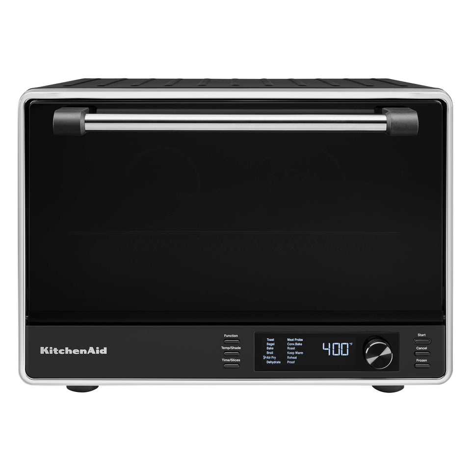KitchenAid Dual Convection Oven air fry basket showing quick, healthier frying at home.