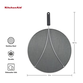KitchenAid splatter screen in stainless steel for durable, everyday use