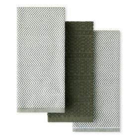 KitchenAid Evergreen oversized 18x28 towel showing absorbent design for busy kitchens.