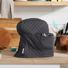 KitchenAid fitted Tilt-Head mixer cover in quilted cotton adds durable protection and style.