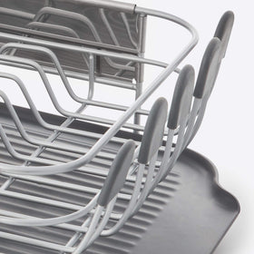 KitchenAid flatware caddy integrated with the rack keeps utensils organized while drying