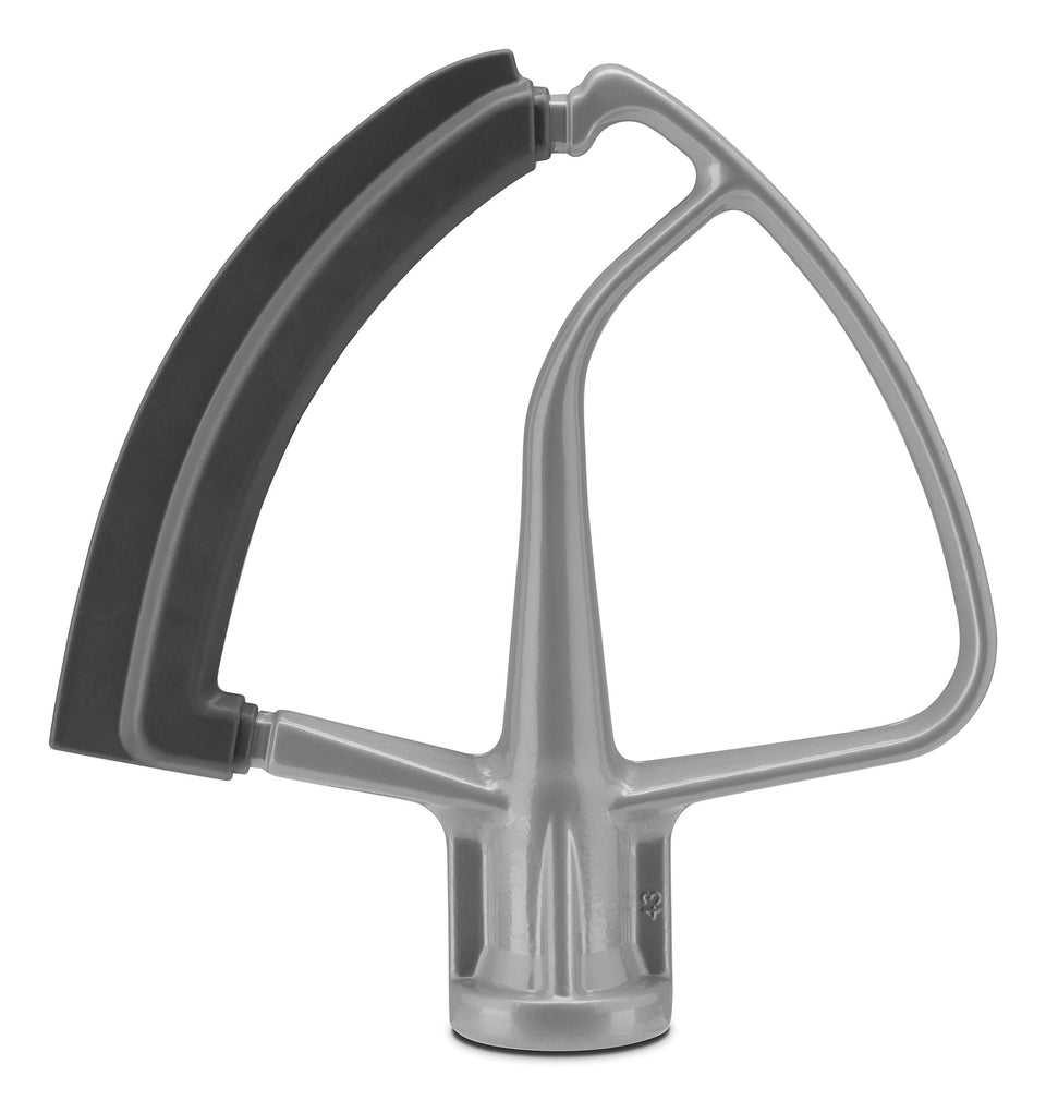 KitchenAid KFE5TS Flex Edge Beater scrapes the bowl for faster mixing.