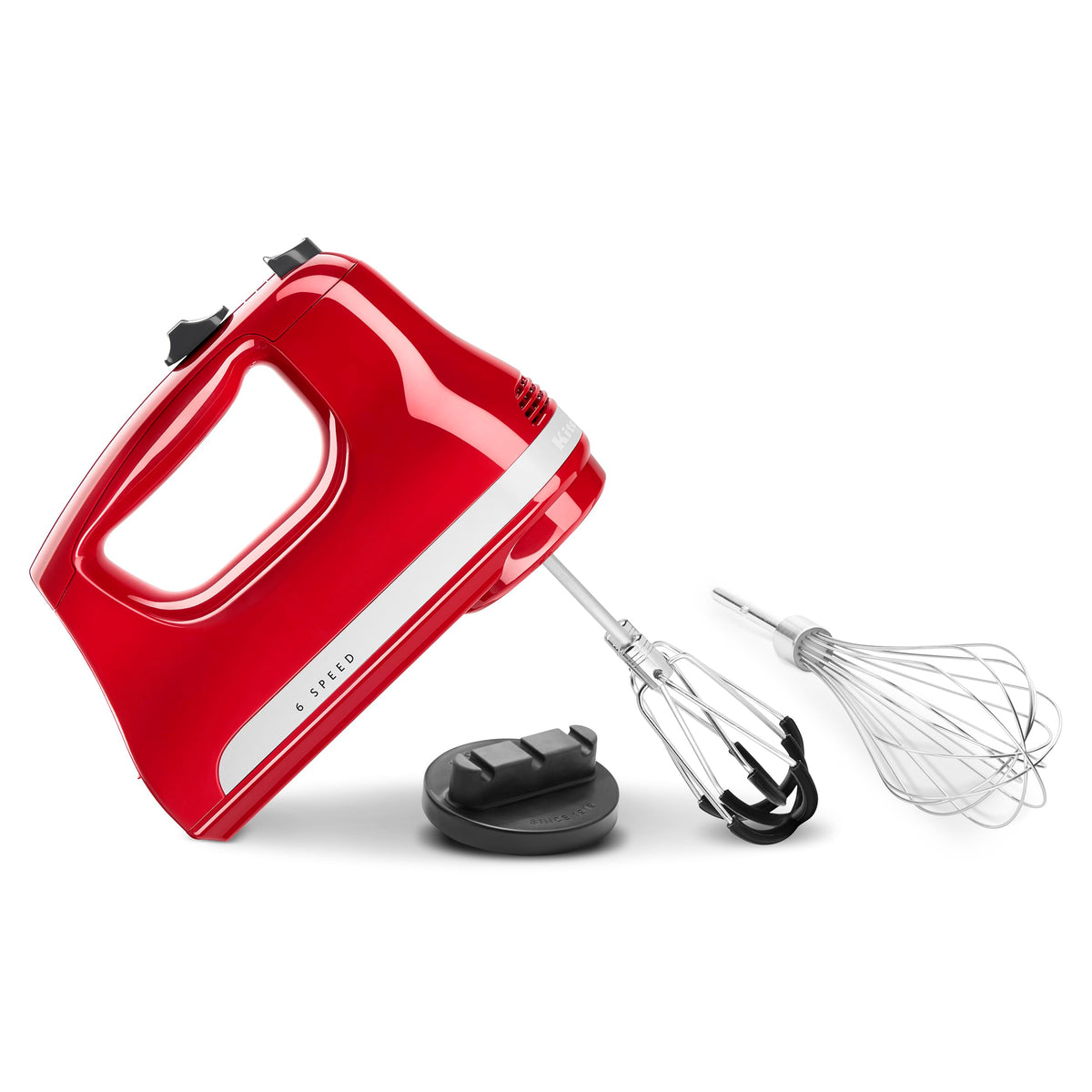 KitchenAid flex edge beaters reduce scraping while mixing for efficiency.