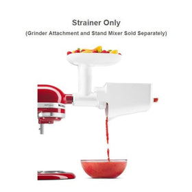 KitchenAid food pusher guides ingredients through the grinder for even results.