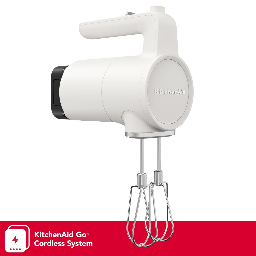 KitchenAid Go with 12V MAX removable battery powers up to 60 minutes.