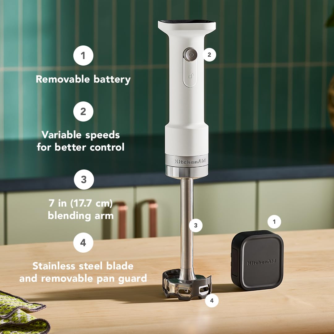 KitchenAid Go blending arm with 4-point stainless blade for efficient blending