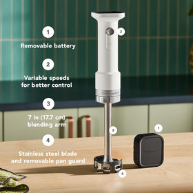 KitchenAid Go blending arm with 4-point stainless blade for efficient blending