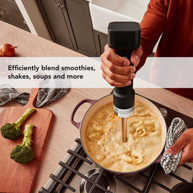KitchenAid Go cordless hand blender with variable speed trigger for control