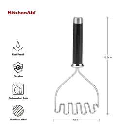 KitchenAid 1919 medallion end cap detail on the masher