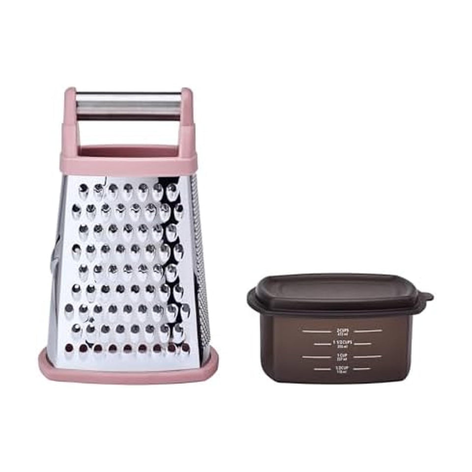 KitchenAid Gourmet Box Grater top handle offers comfortable grip during grating.