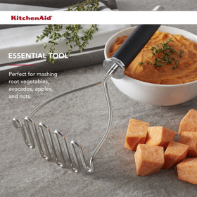 Dishwasher-safe symbol on KitchenAid Gourmet masher for easy cleanup