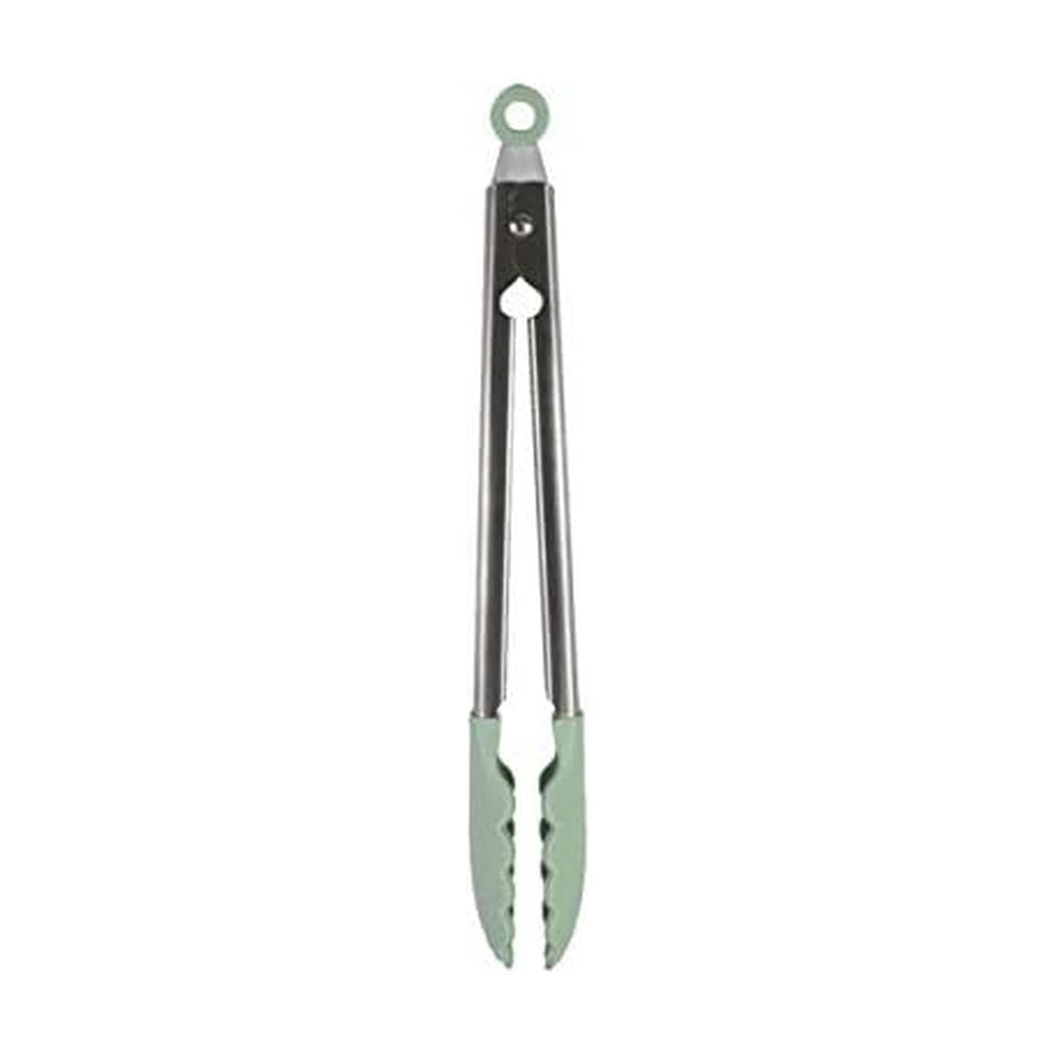 KitchenAid Gourmet silicone tipped tongs 12 inch pistachio for safe serving.