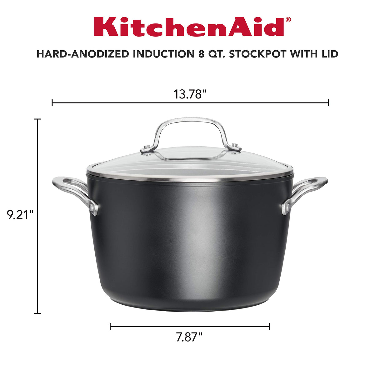 KitchenAid hard anodized base promotes even heat for consistent results.