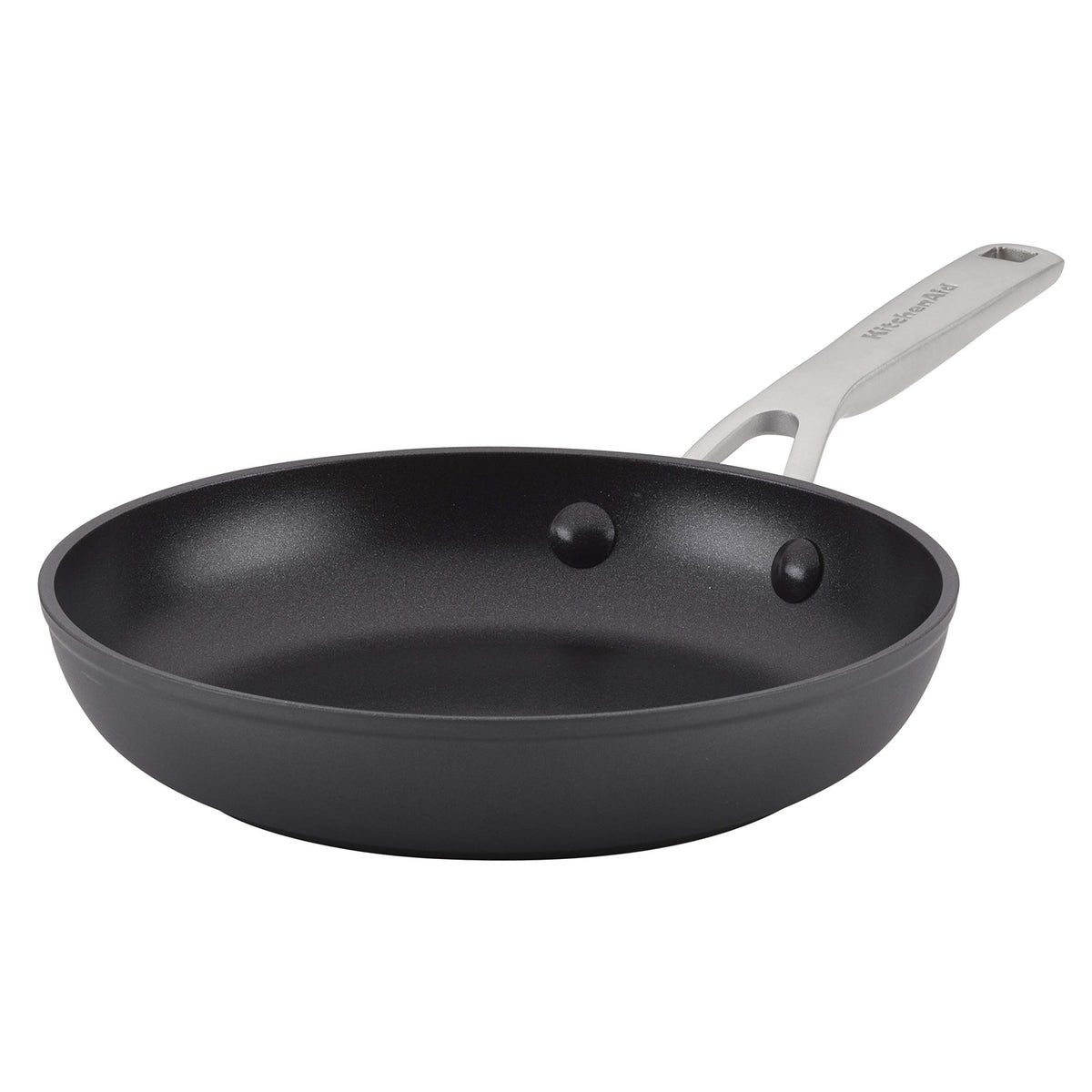 KitchenAid hard anodized induction pan, 8.25 inch, top view for even searing