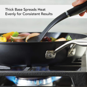 KitchenAid hard anodized induction nonstick frying pan forged-base ensures steady heat distribution during searing